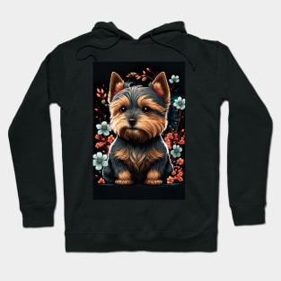 Super Cute Yorkshire Terrier Puppy Portrait Hoodie